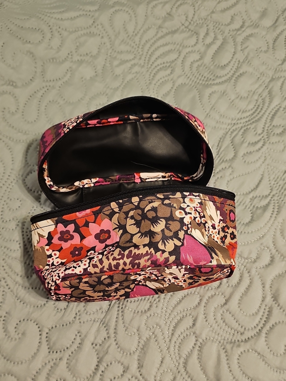Vera Bradley Travel Jewelry Cosmetic Case Soft In Pink and Brown Women's